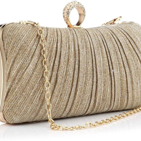 Evening Handbag Shimmering Glitter Clutch Purses for Wedding Party Women - Picture 1 of 8
